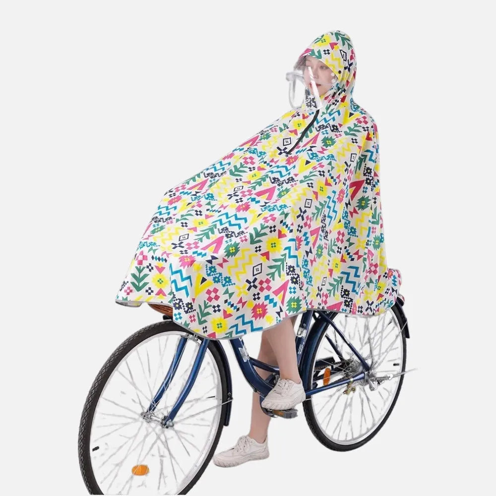 Poncho imperméable motifs pour cyclistes adultes-Poncho Passion