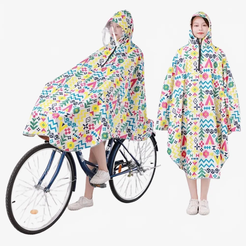 Poncho imperméable motifs pour cyclistes adultes-Poncho Passion