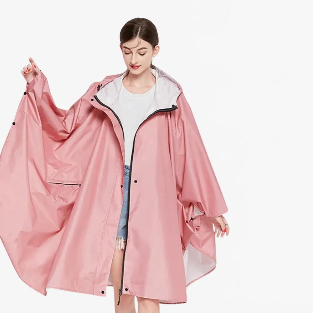 Poncho imperméable rose élégant pour femme-Poncho Passion