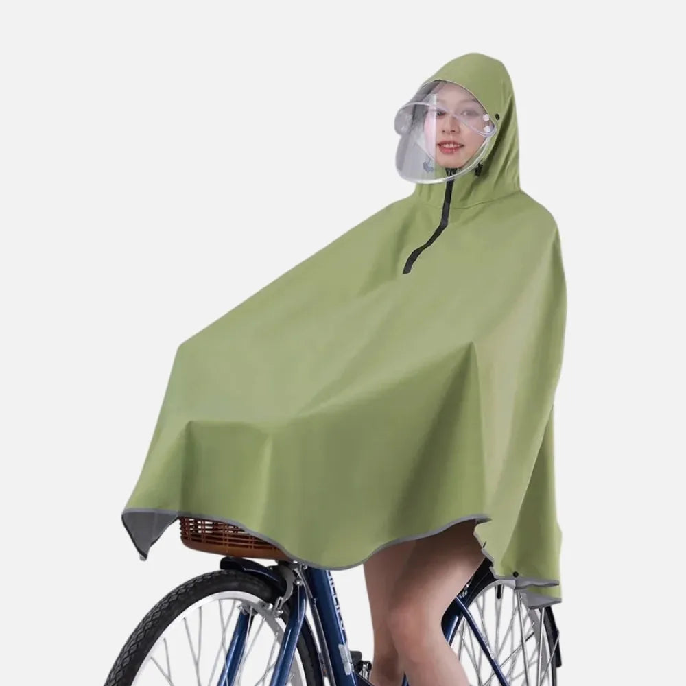 Poncho imperméable vélo vert pour cycliste urbain-Poncho Passion