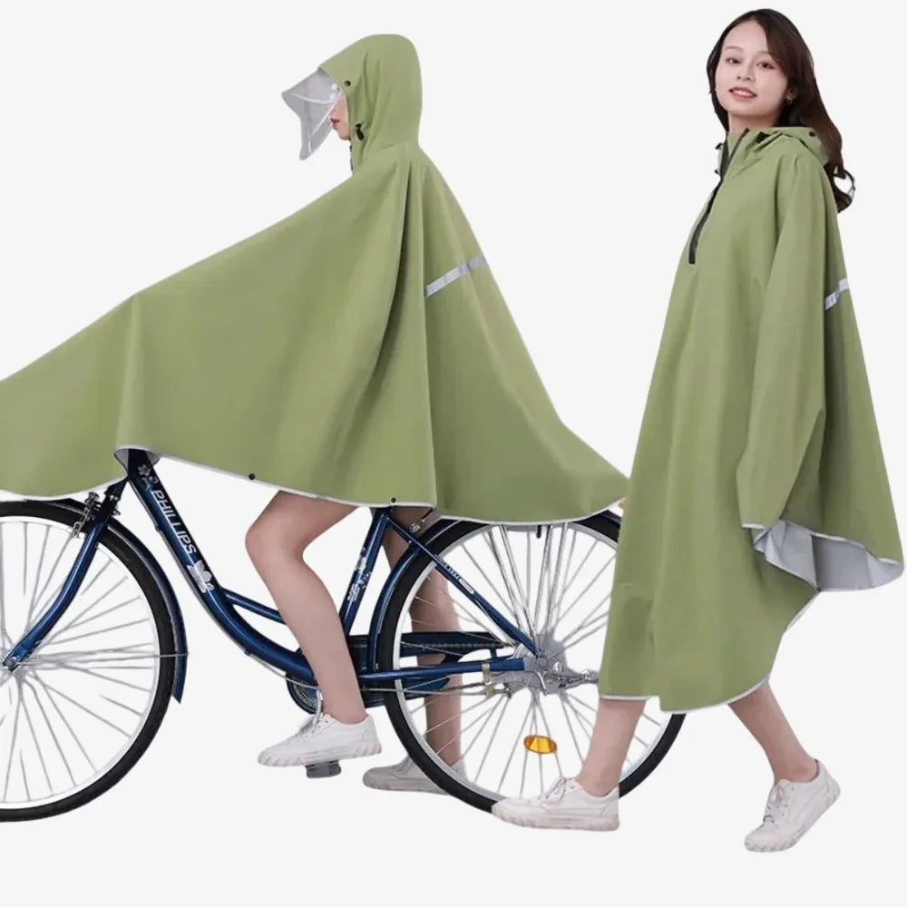 Poncho imperméable vélo vert pour cycliste urbain-Poncho Passion