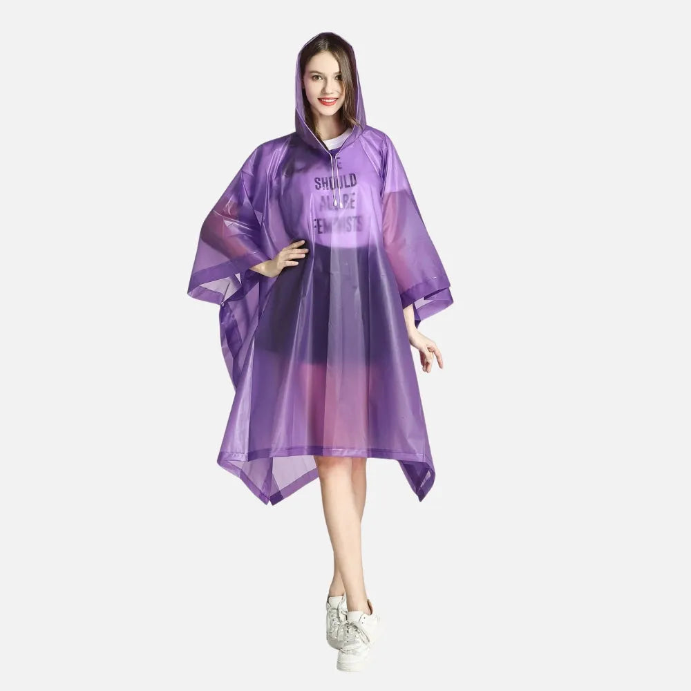 Poncho imperméable violet élégant pour toutes saisons-Poncho Passion