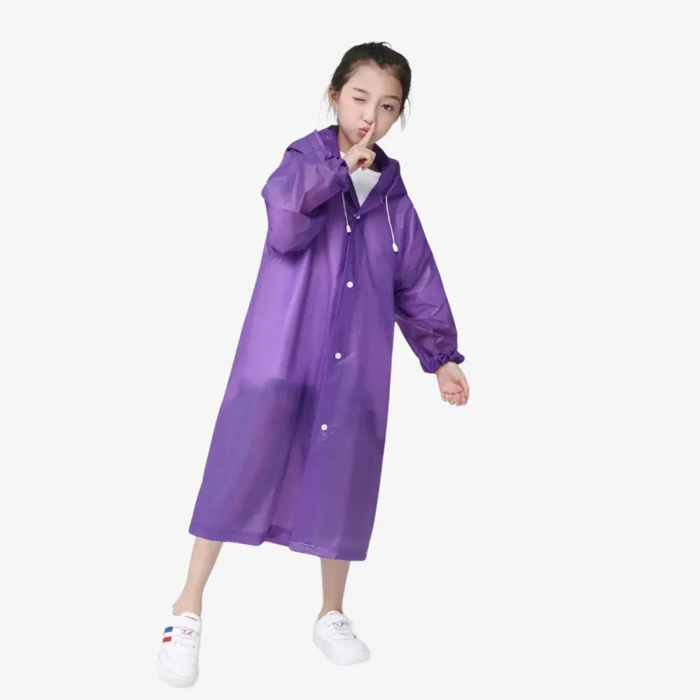 Poncho imperméable violet pour enfant aventures dehors-Poncho Passion