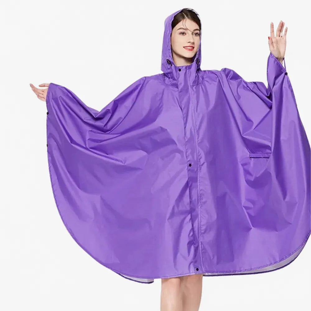 Poncho imperméable violet pour femme en extérieur-Poncho Passion