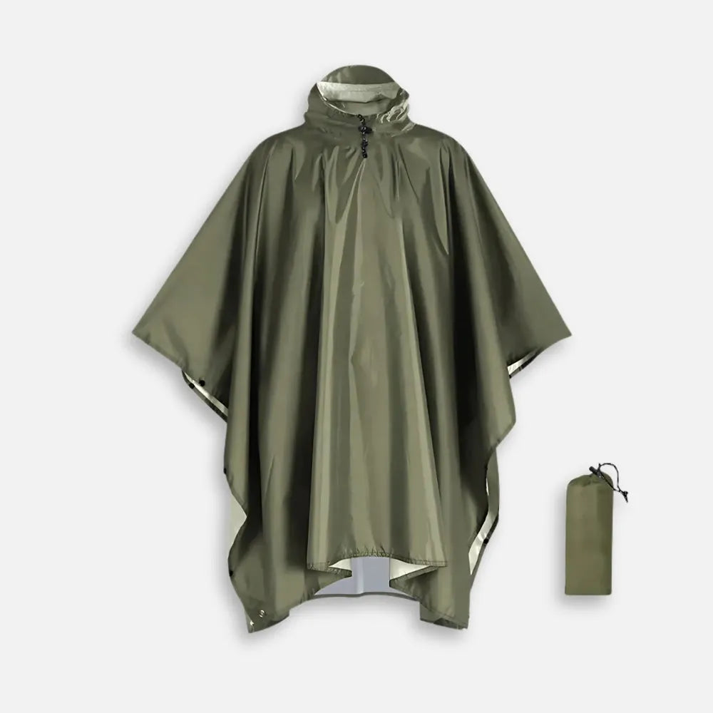 Poncho kaki imperméable pour randonnée en plein air-Poncho Passion