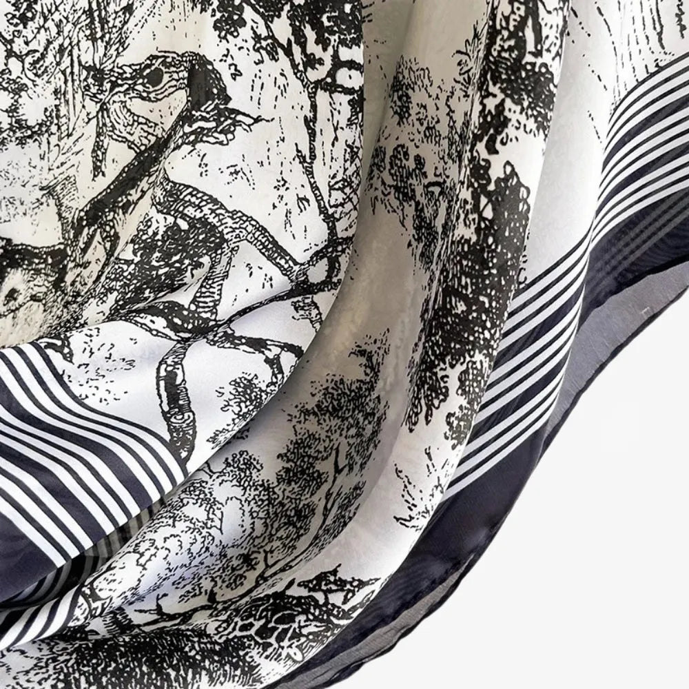 Poncho léger zen noir blanc pour femme élégant-Poncho Passion