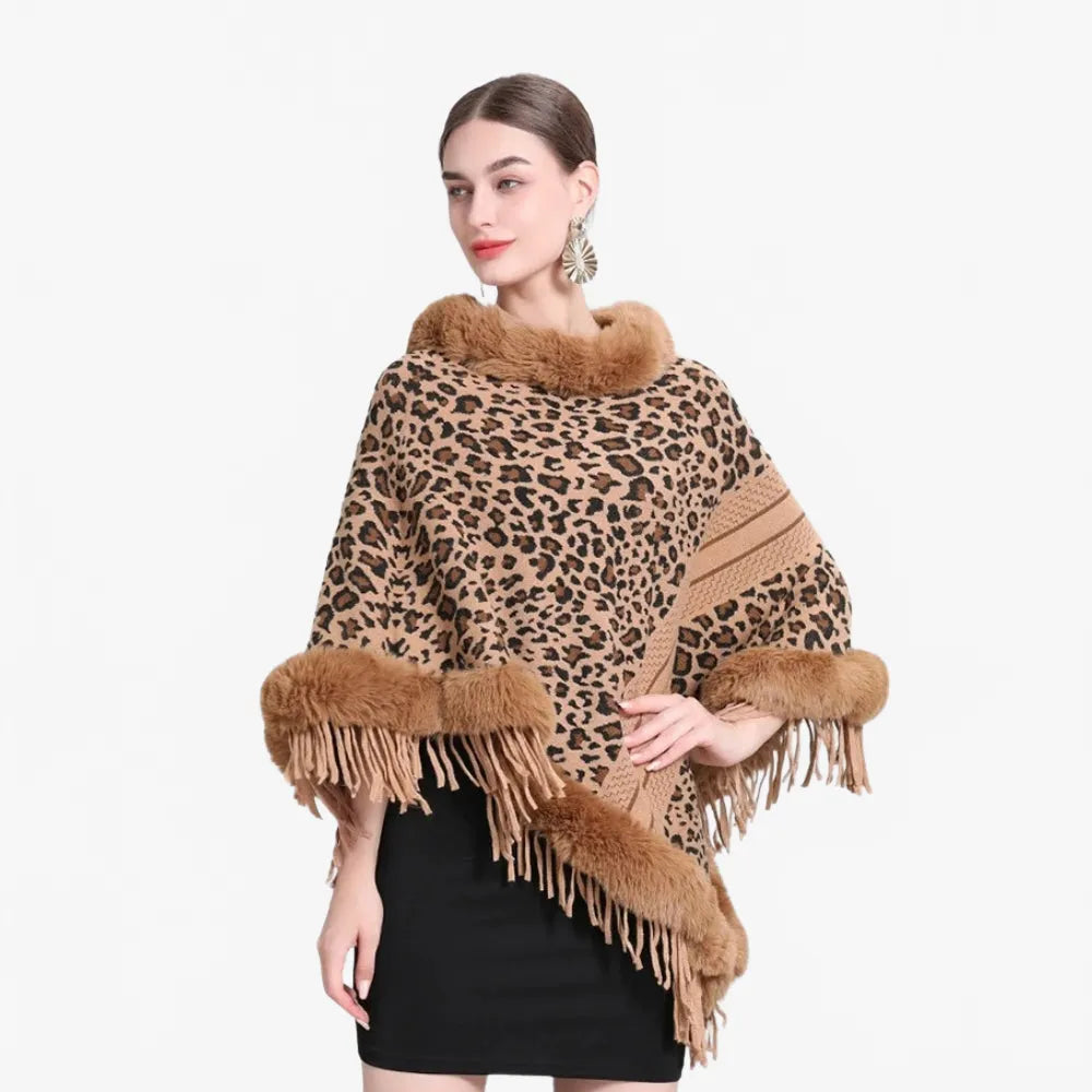 Poncho léopard élégant pour femme-Poncho Passion