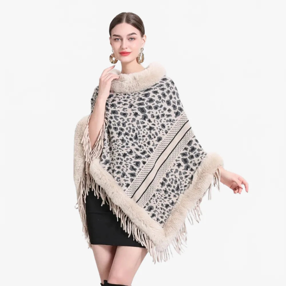 Poncho léopard élégant pour femme-Poncho Passion