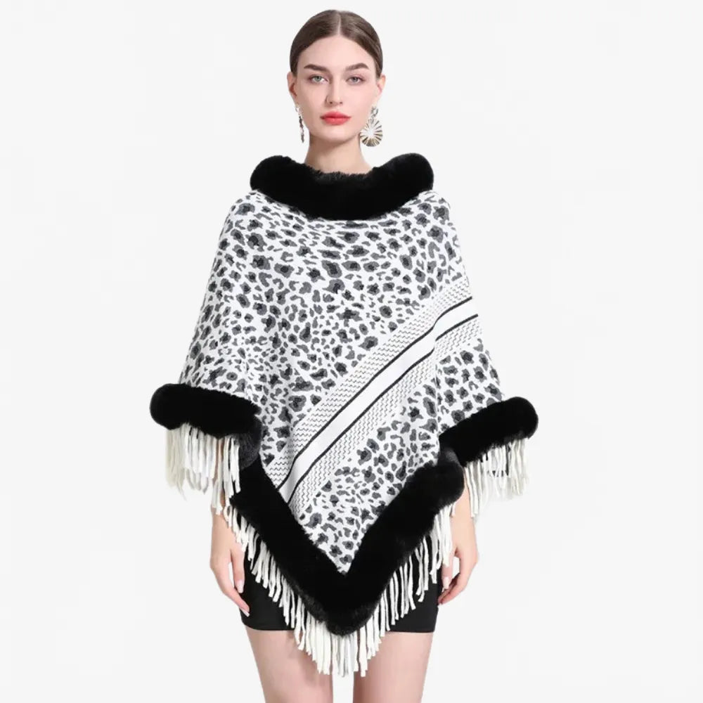 Poncho léopard élégant pour femme-Poncho Passion