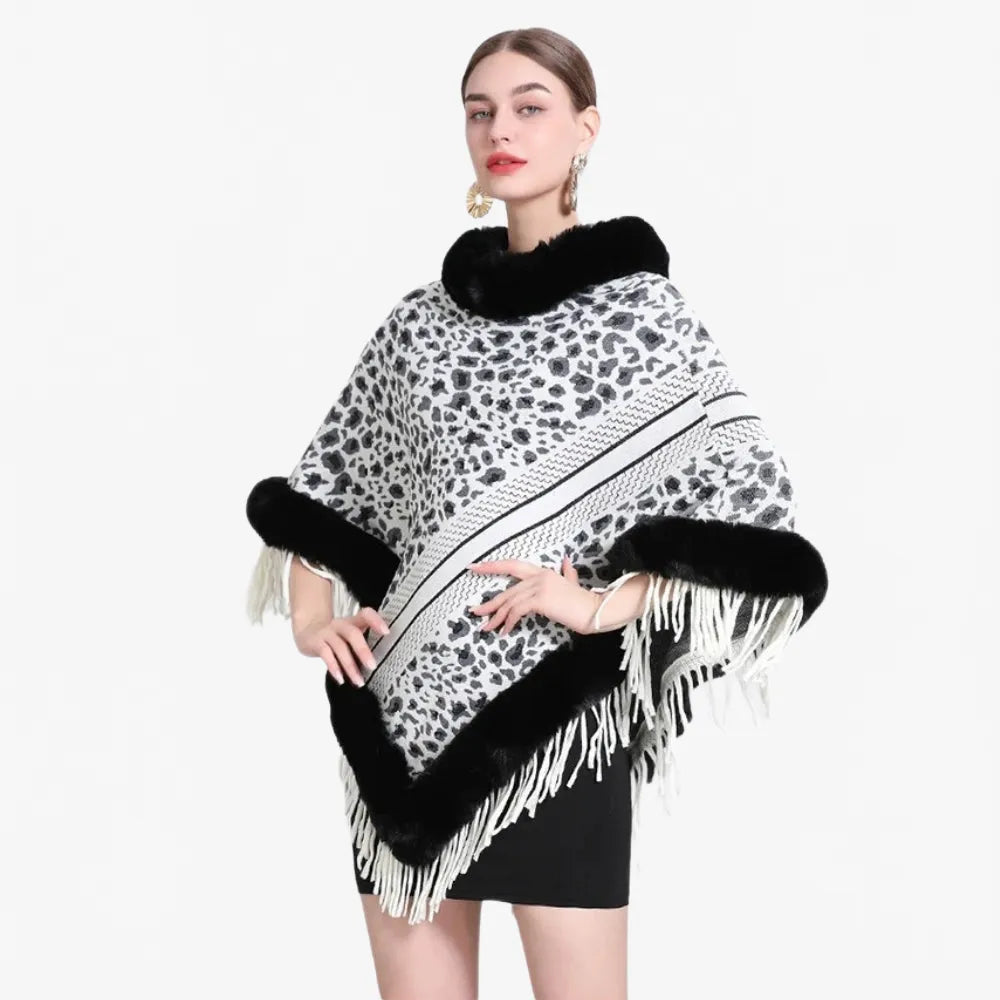 Poncho léopard élégant pour femme-Poncho Passion
