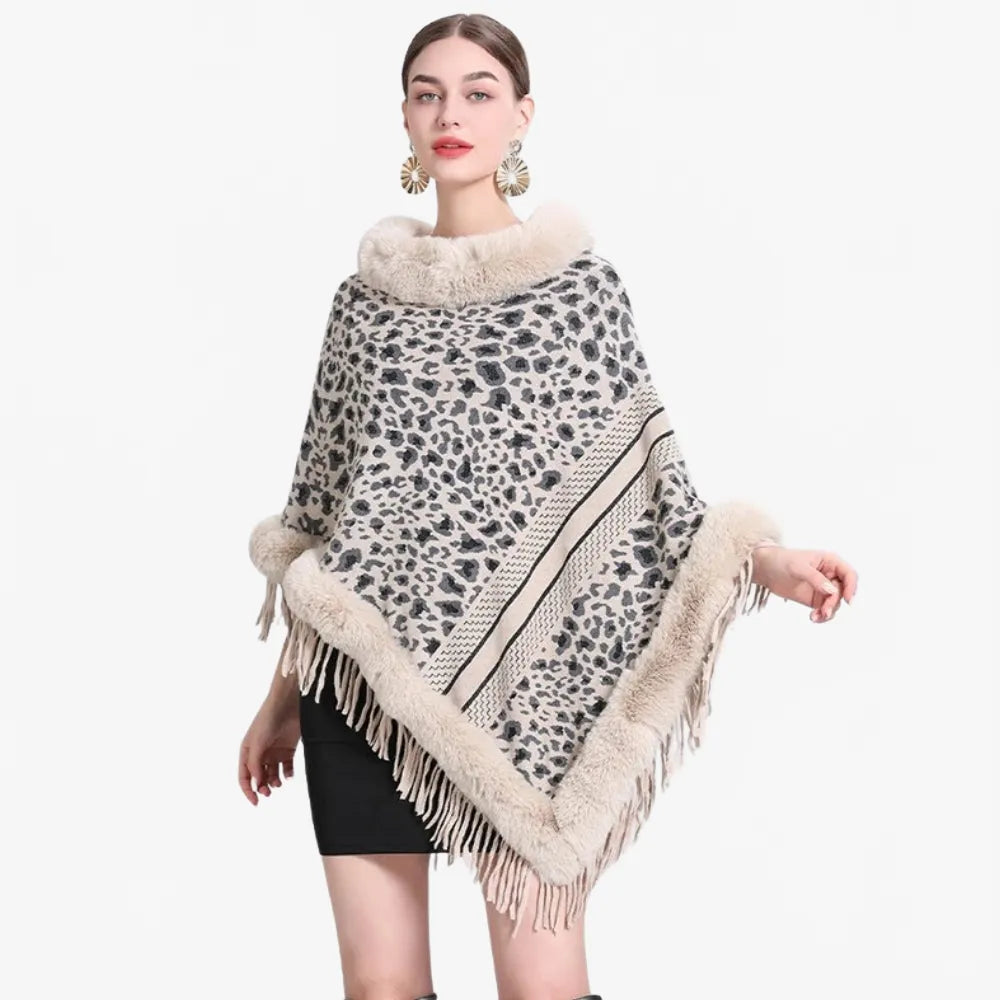Poncho léopard élégant pour femme-Poncho Passion