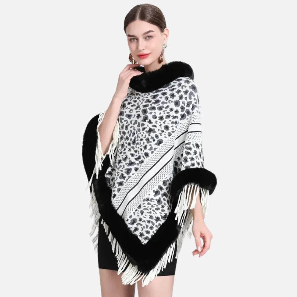 Poncho léopard élégant pour femme-Poncho Passion