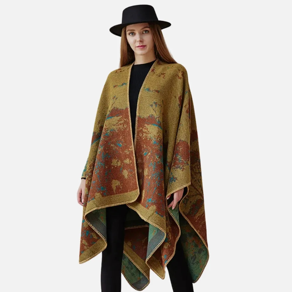 Poncho long élégant pour femme automne hiver-Poncho Passion