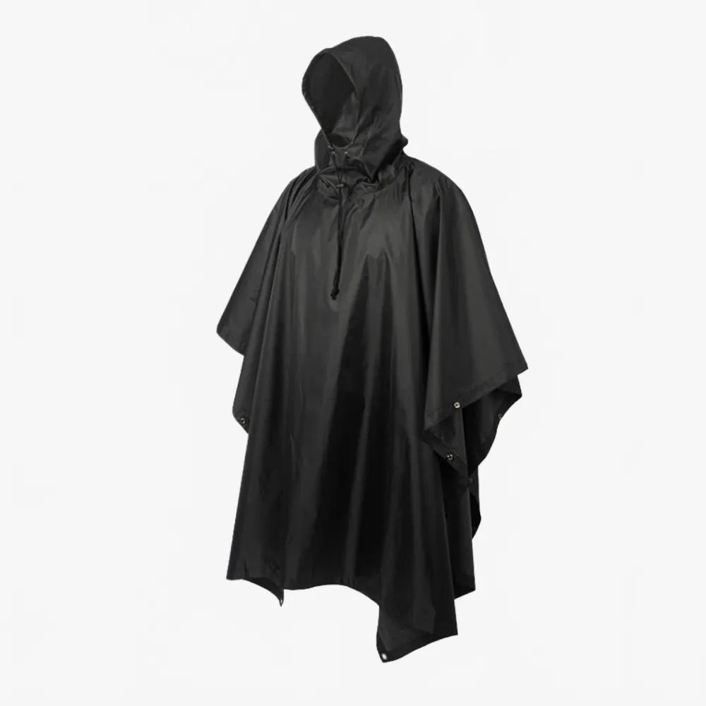 Poncho militaire noir pour homme style tactique-Poncho Passion