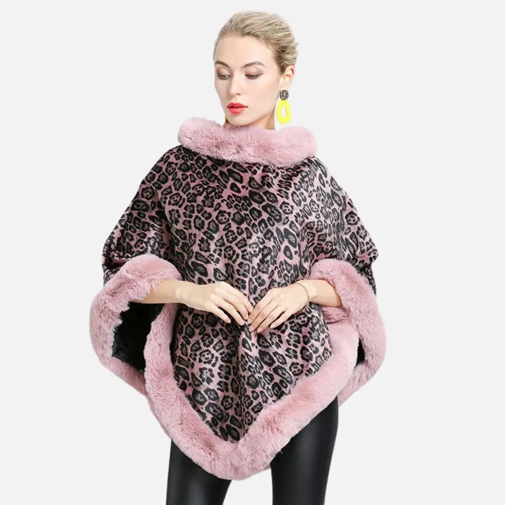 Poncho motif léopard élégant pour toutes saisons-Poncho Passion