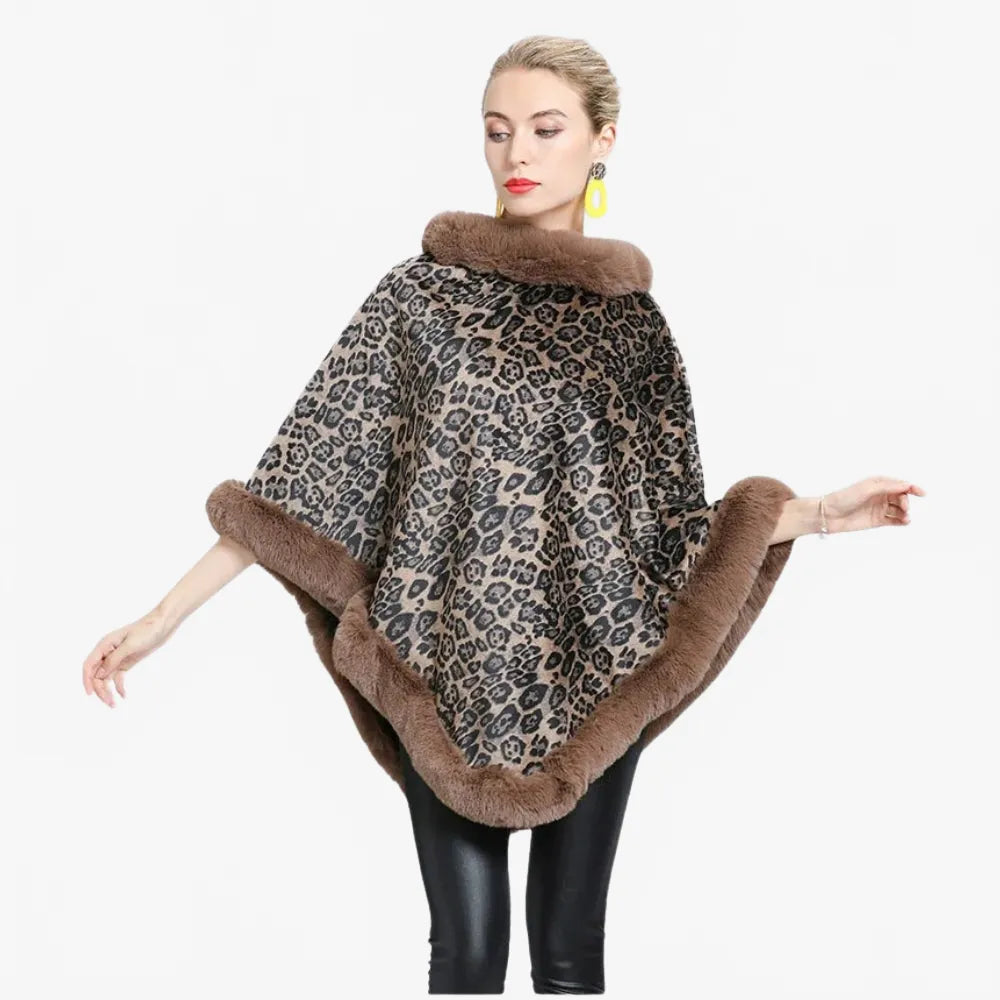 Poncho motif léopard élégant pour toutes saisons-Poncho Passion