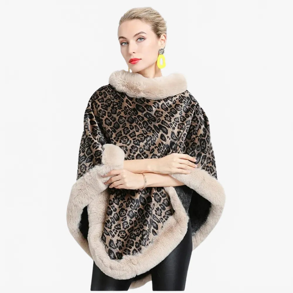 Poncho motif léopard élégant pour toutes saisons-Poncho Passion