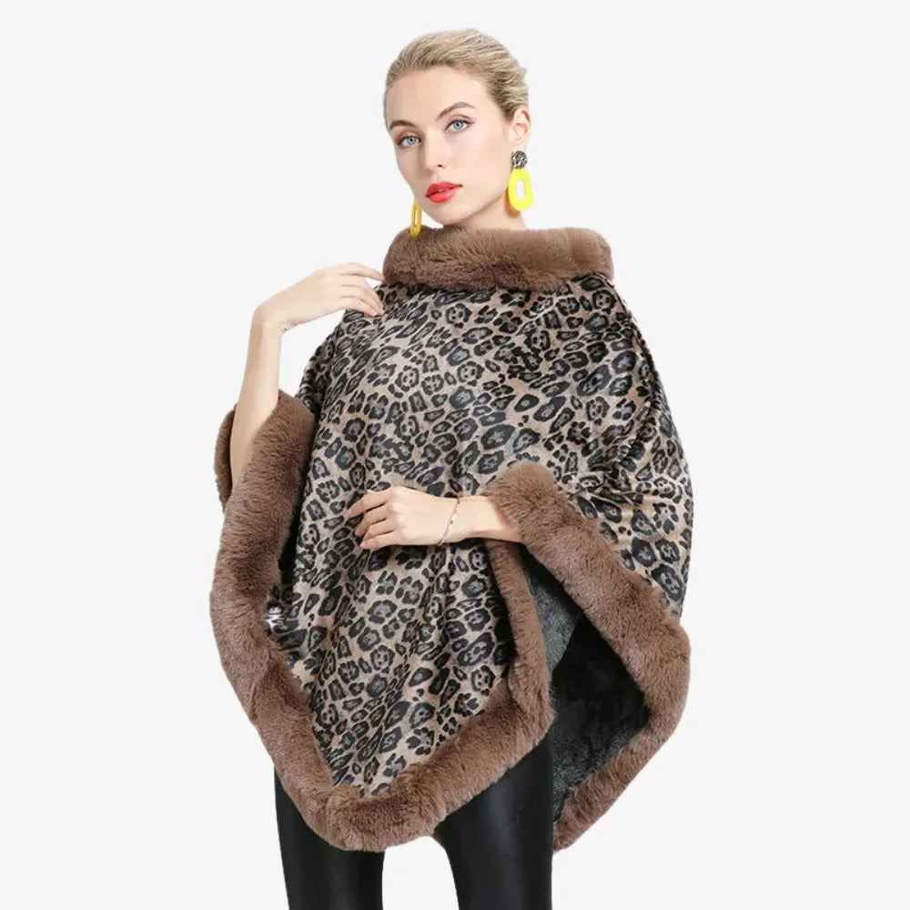 Poncho motif léopard élégant pour toutes saisons-Poncho Passion