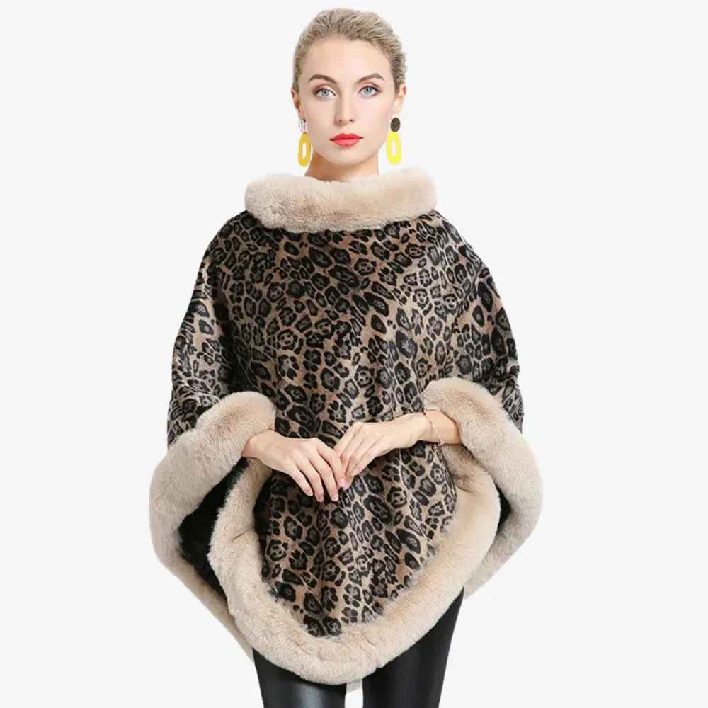 Poncho motif léopard élégant pour toutes saisons-Poncho Passion