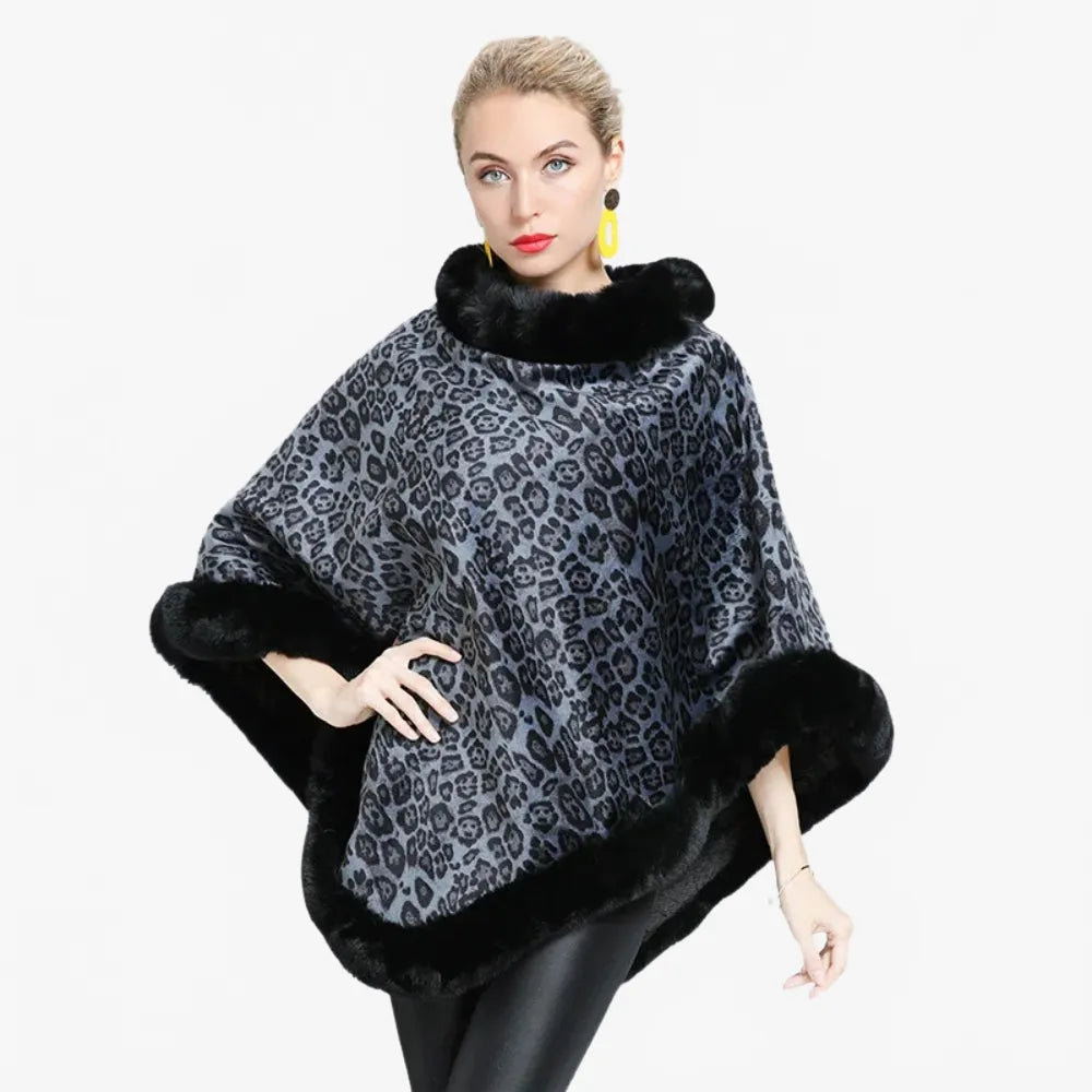 Poncho motif léopard élégant pour toutes saisons-Poncho Passion