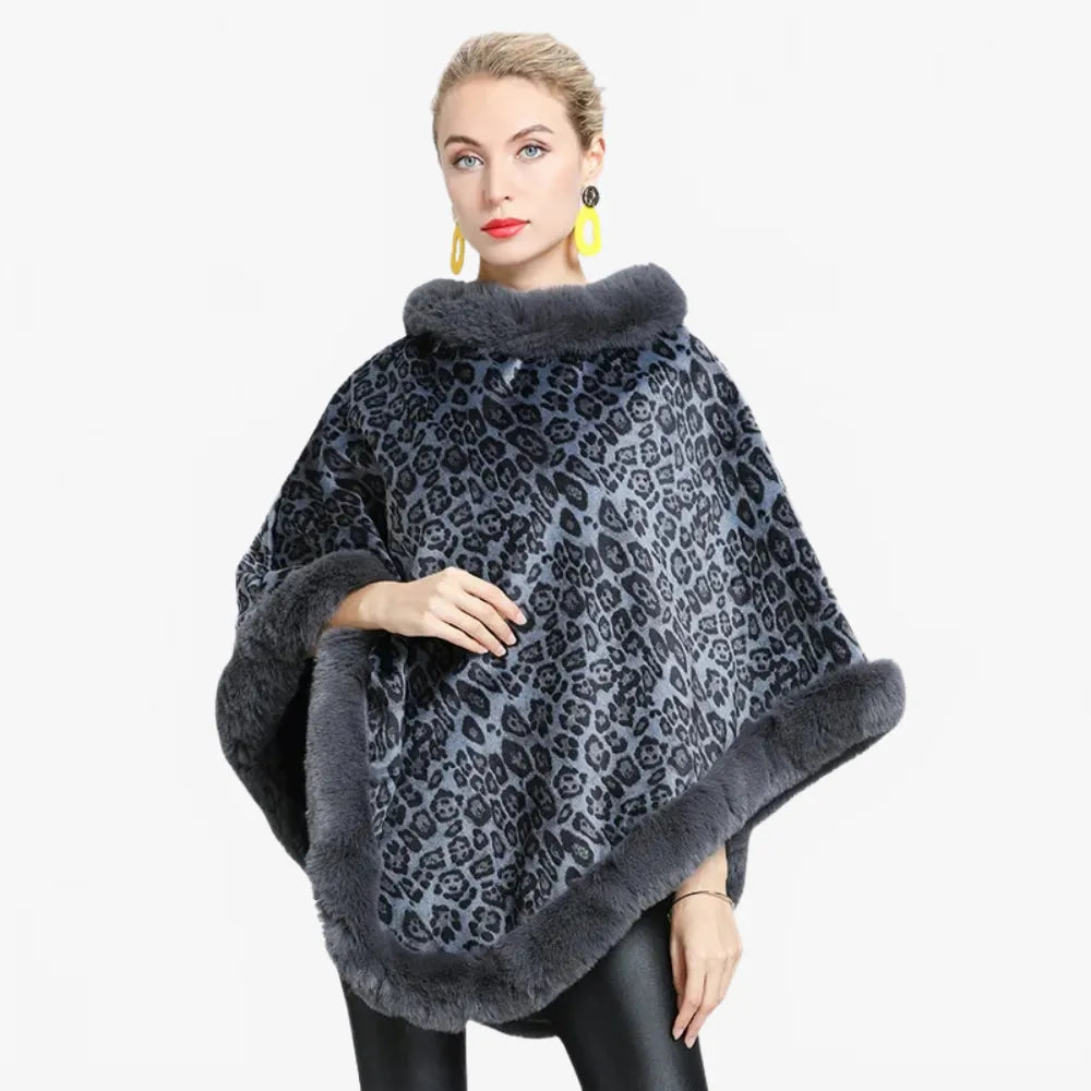 Poncho motif léopard élégant pour toutes saisons-Poncho Passion