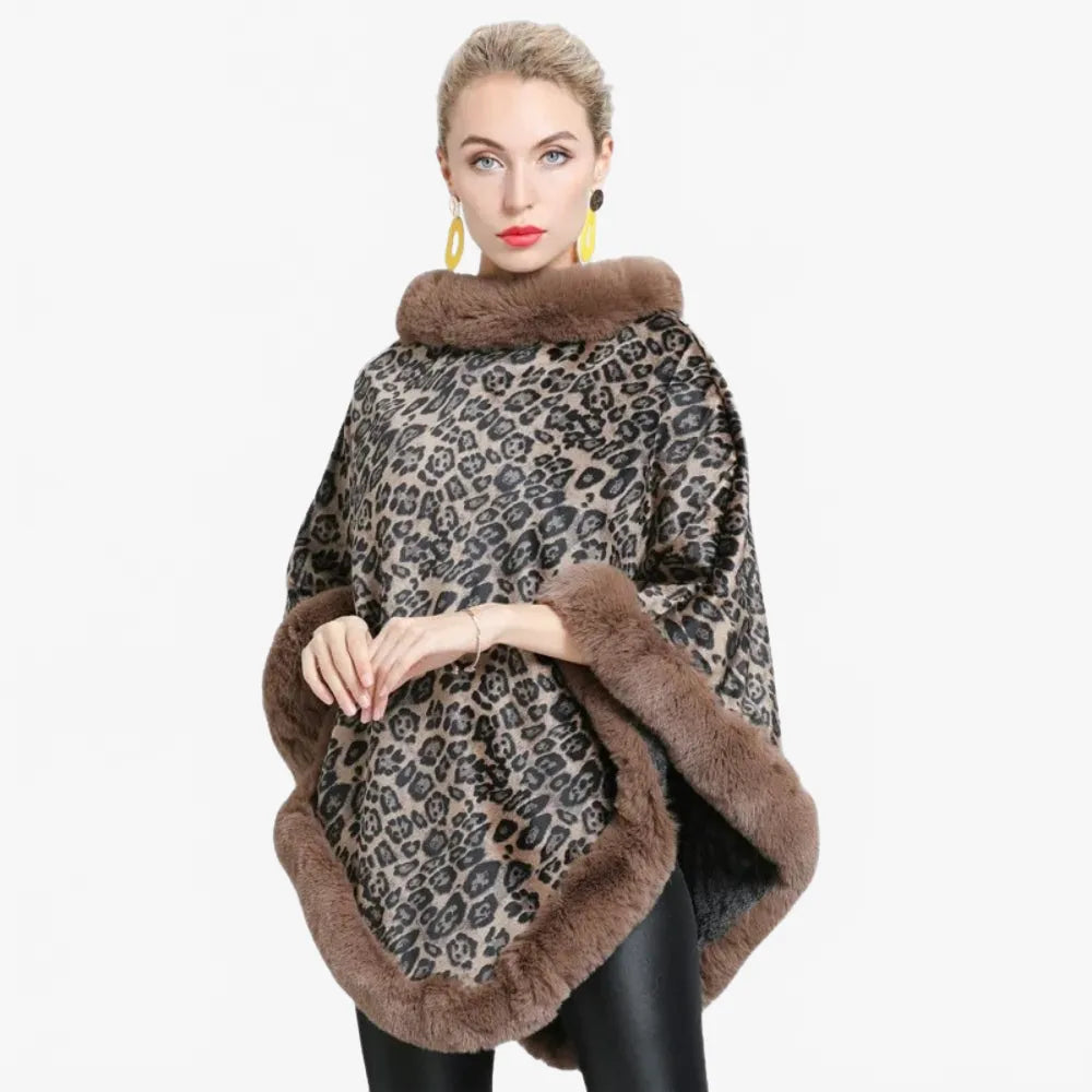 Poncho motif léopard élégant pour toutes saisons-Poncho Passion