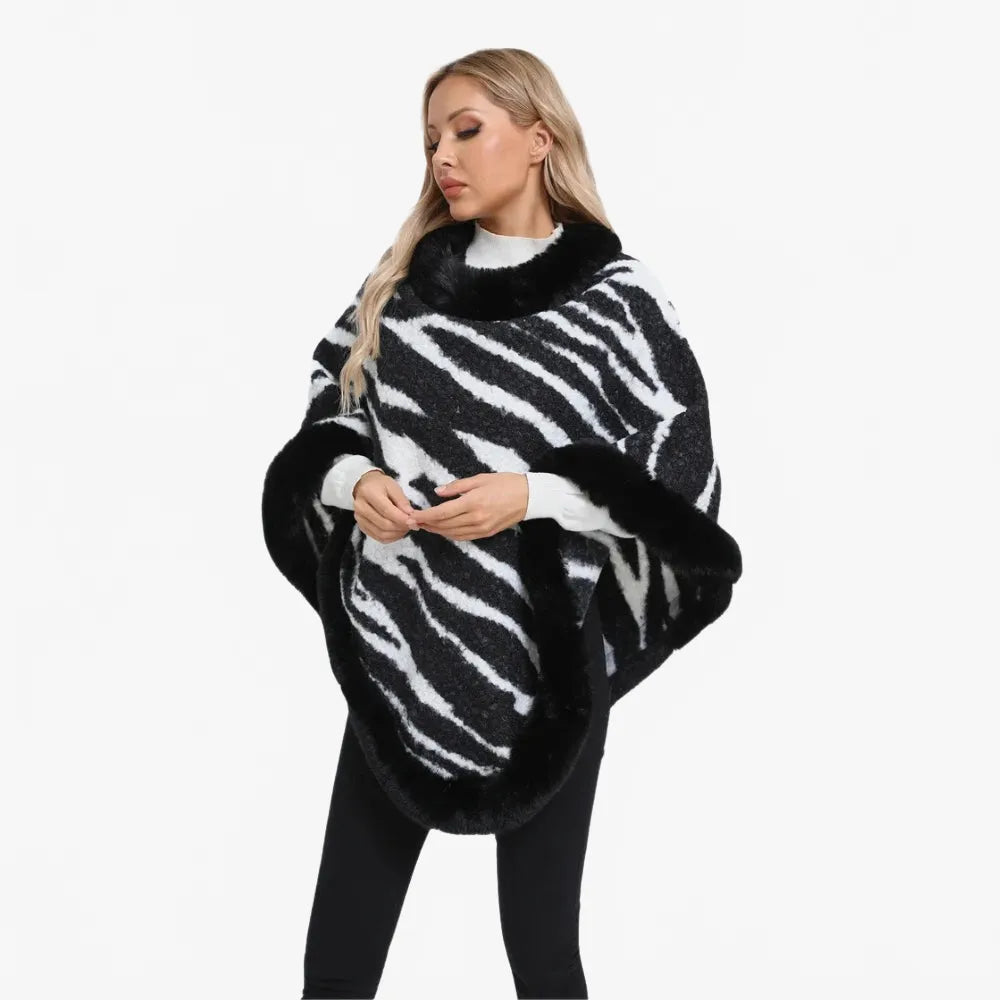 Poncho motif zèbre tendance pour toutes les saisons-Poncho Passion