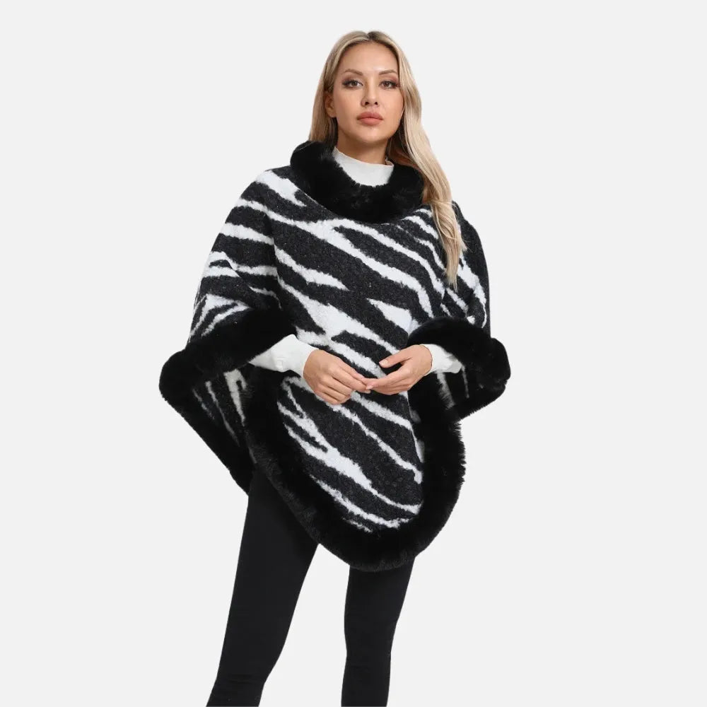 Poncho motif zèbre tendance pour toutes les saisons-Poncho Passion