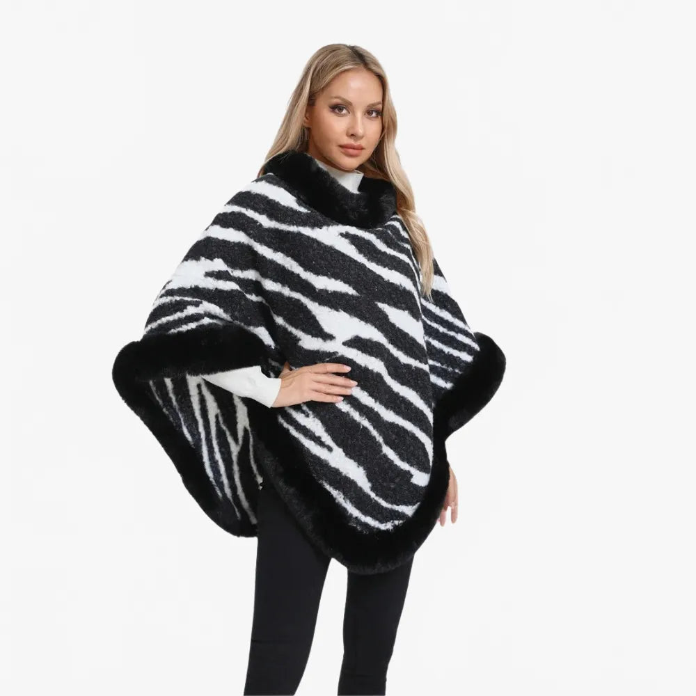 Poncho motif zèbre tendance pour toutes les saisons-Poncho Passion