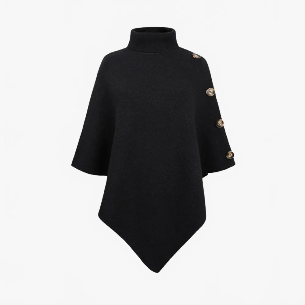 Poncho noir élégant polyvalent pour toutes occasions-Poncho Passion
