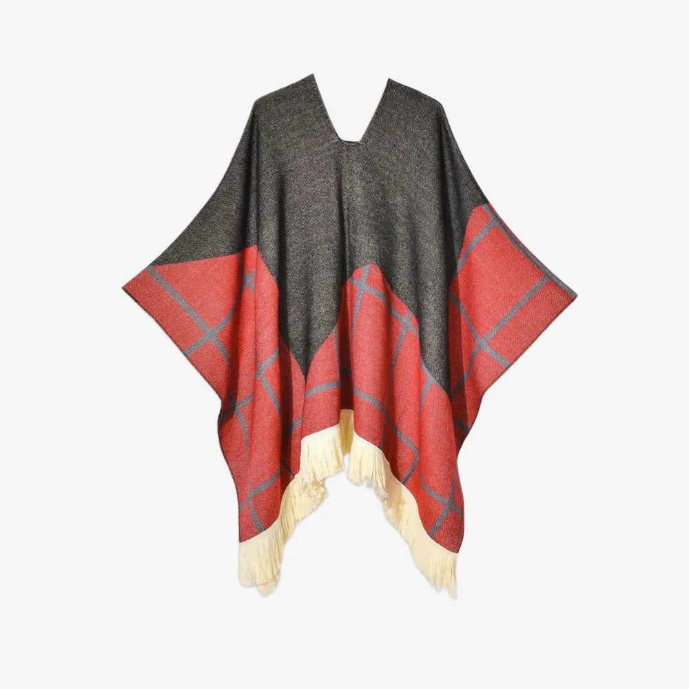 Poncho péruvien à carreaux tendance et chaleureux-Poncho Passion