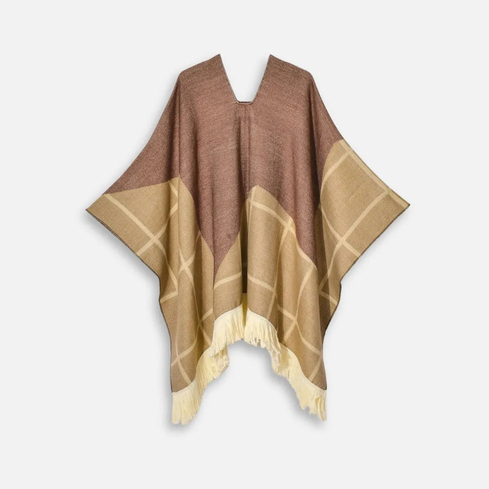 Poncho péruvien à carreaux tendance et chaleureux-Poncho Passion