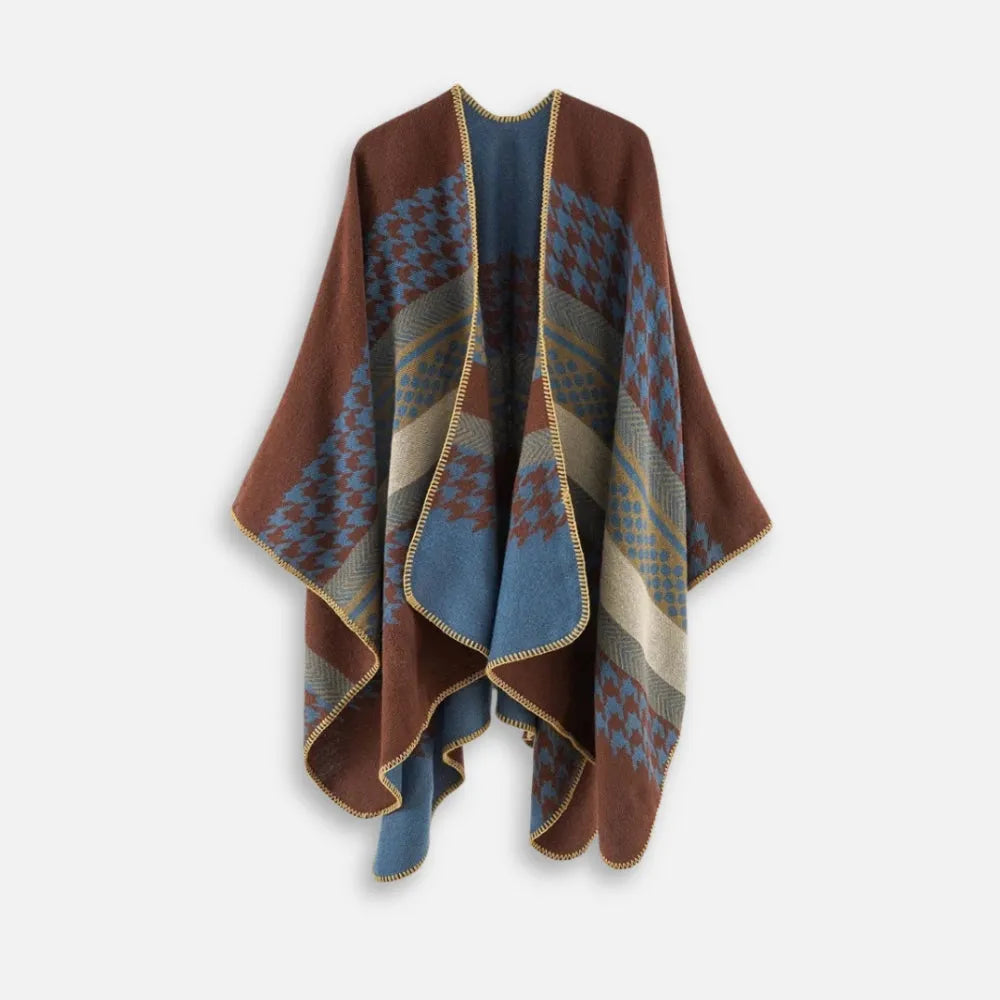 Poncho péruvien tendance pour femme avec motifs élégants-Poncho Passion