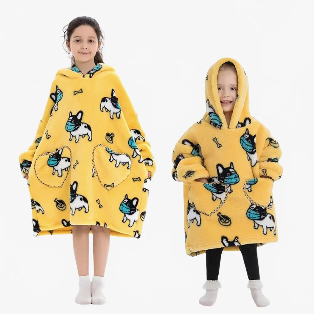 Poncho plaid bouledogue confortable pour chien-Poncho Passion