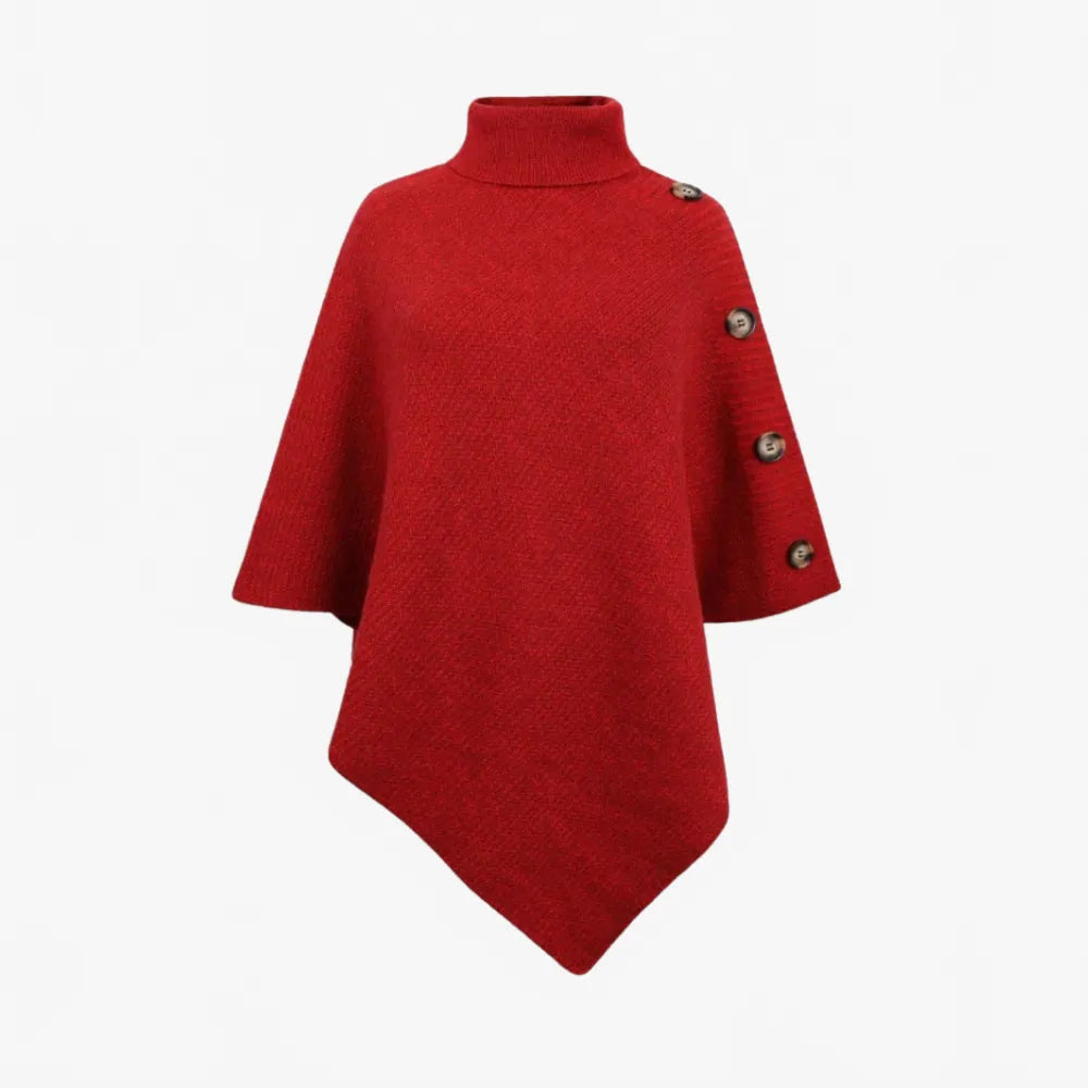 Poncho rouge élégant pour femme automne hiver-Poncho Passion