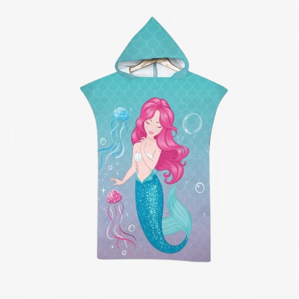 Poncho sirène pour enfant idéal après la baignade-Poncho Passion