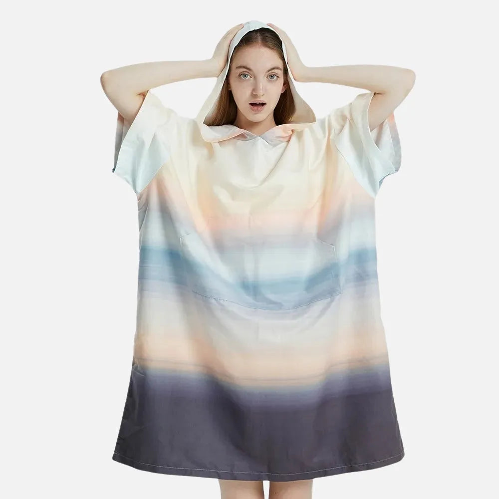 Poncho surf dégradé pour l'été unisexe-Poncho Passion
