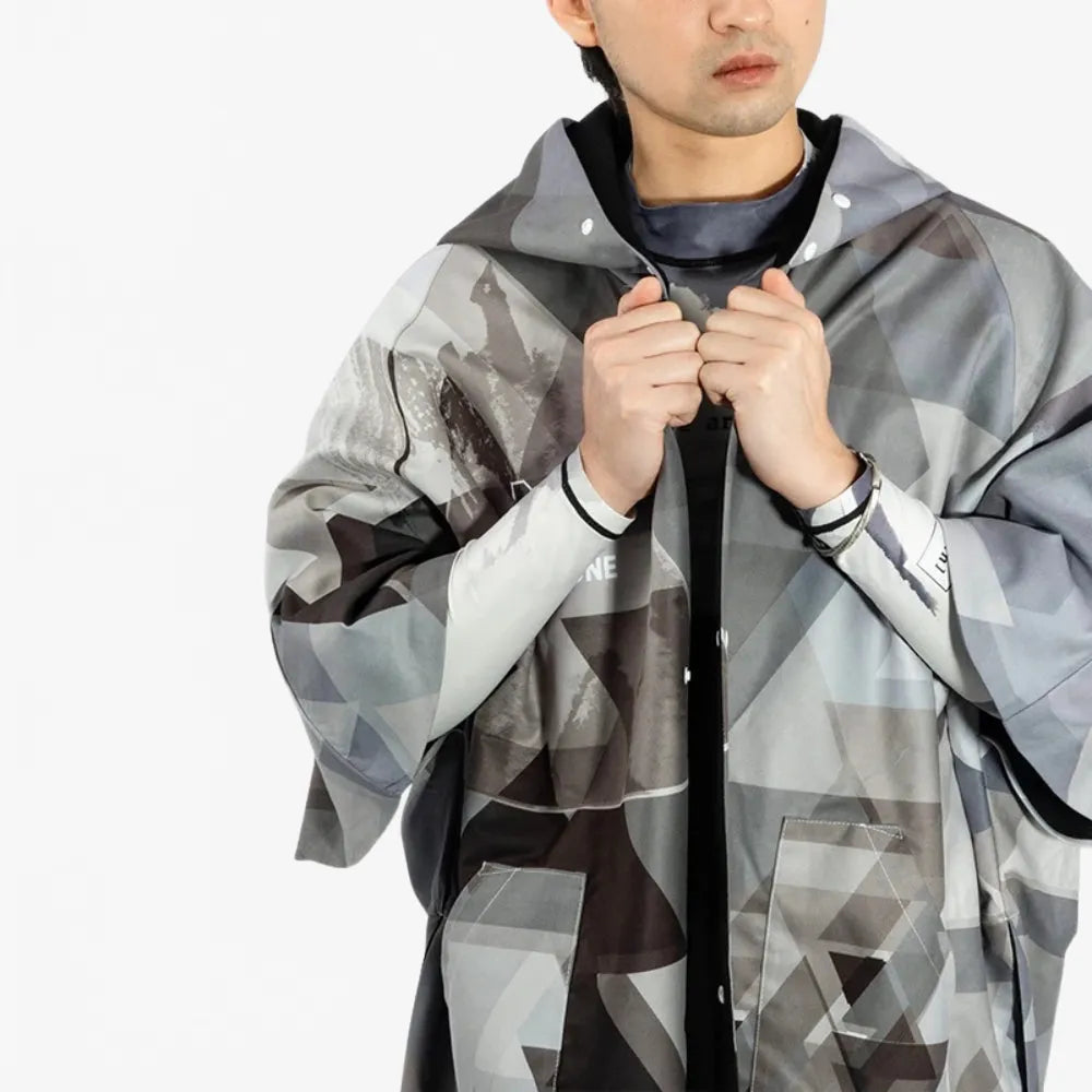 Poncho surf d'hiver chaud pour passionnés de glisse-Poncho Passion