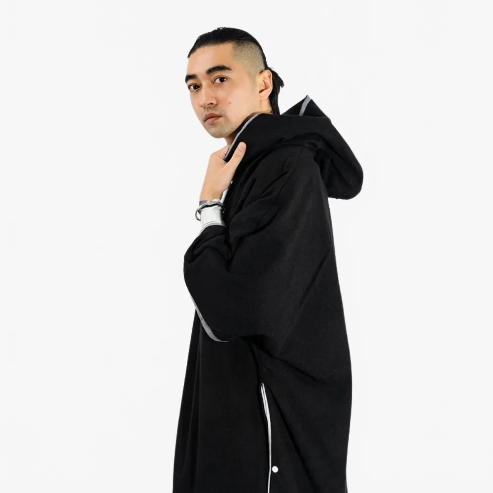 Poncho surf d'hiver chaud pour passionnés de glisse-Poncho Passion