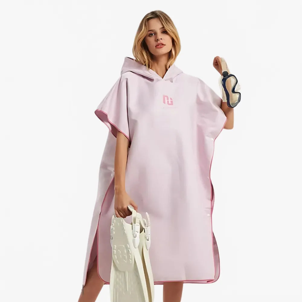 Poncho surf élégant pour femme couleur rose-Poncho Passion