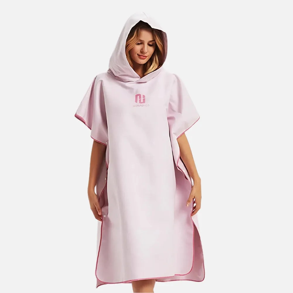 Poncho surf élégant pour femme couleur rose-Poncho Passion