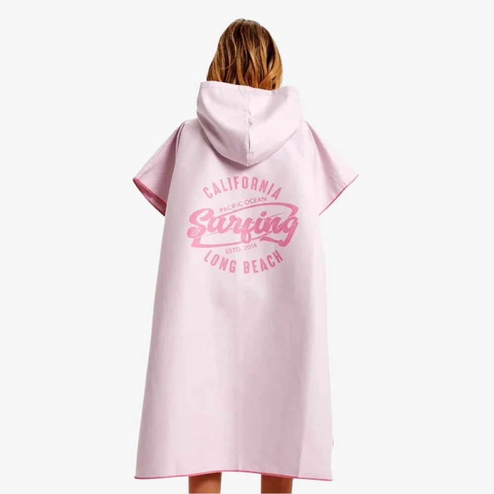 Poncho surf élégant pour femme couleur rose-Poncho Passion