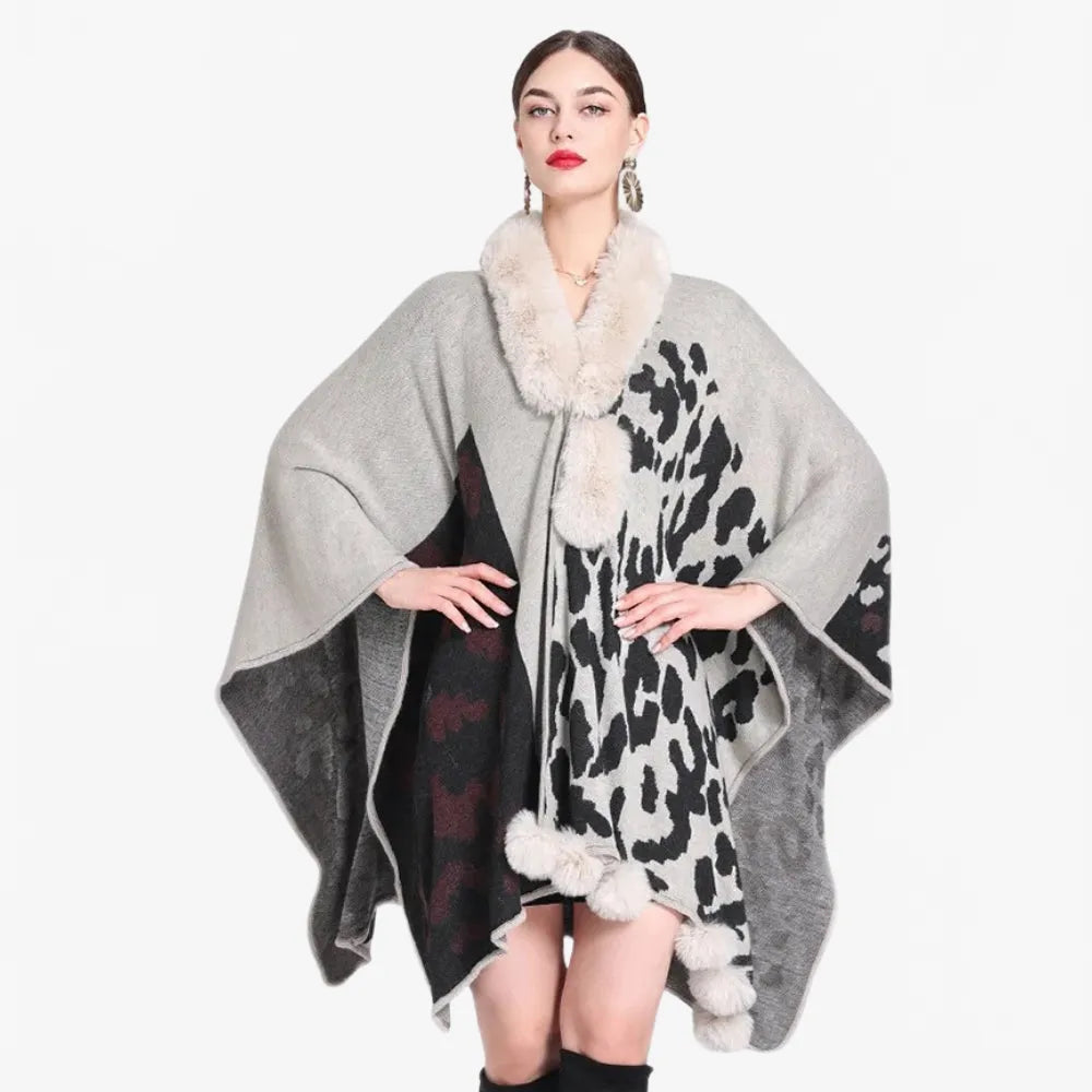 Poncho tendance tacheté pour femme élégant et moderne-Poncho Passion