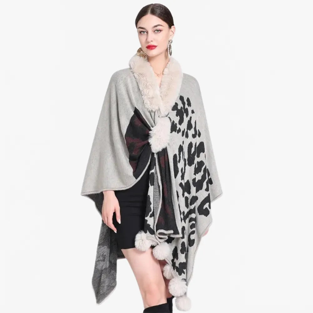 Poncho tendance tacheté pour femme élégant et moderne-Poncho Passion