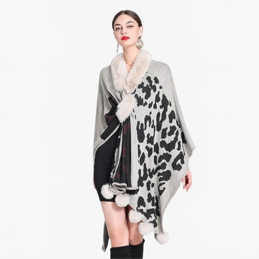 Poncho tendance tacheté pour femme élégant et moderne-Poncho Passion