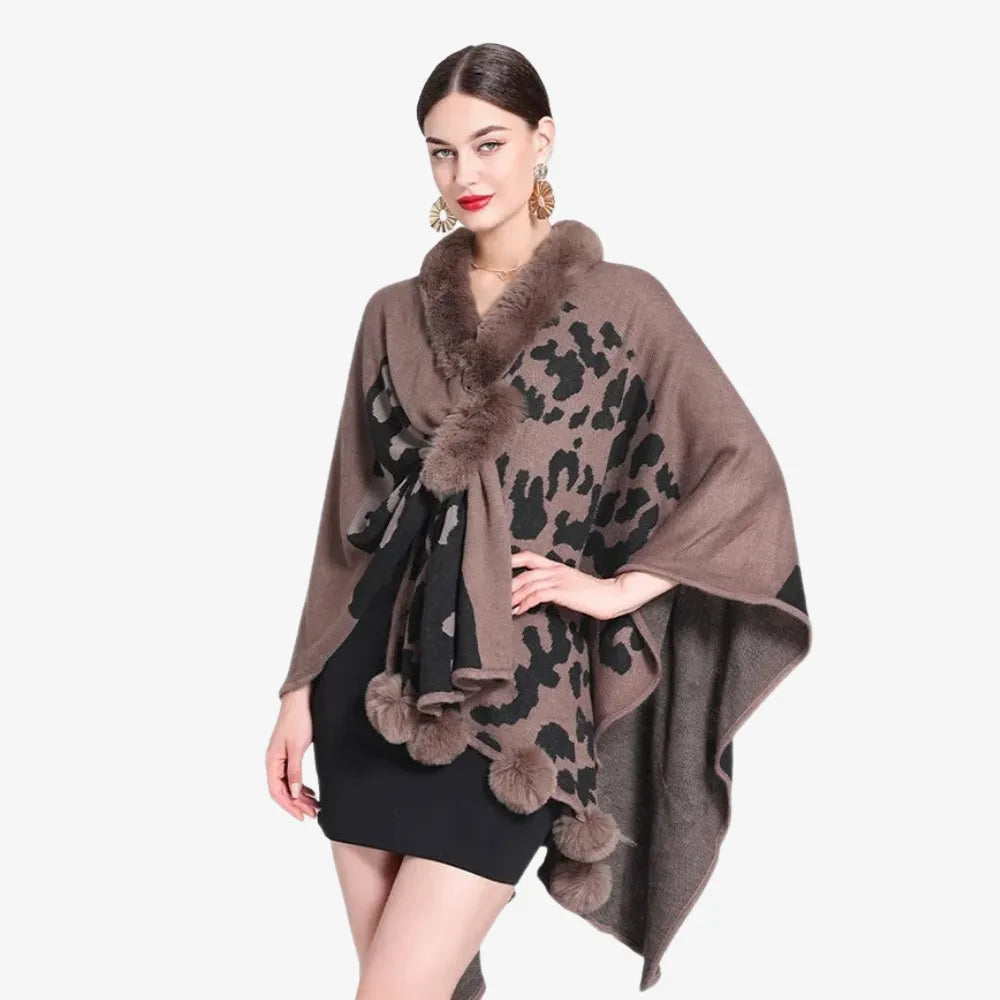 Poncho tendance tacheté pour femme élégant et moderne-Poncho Passion