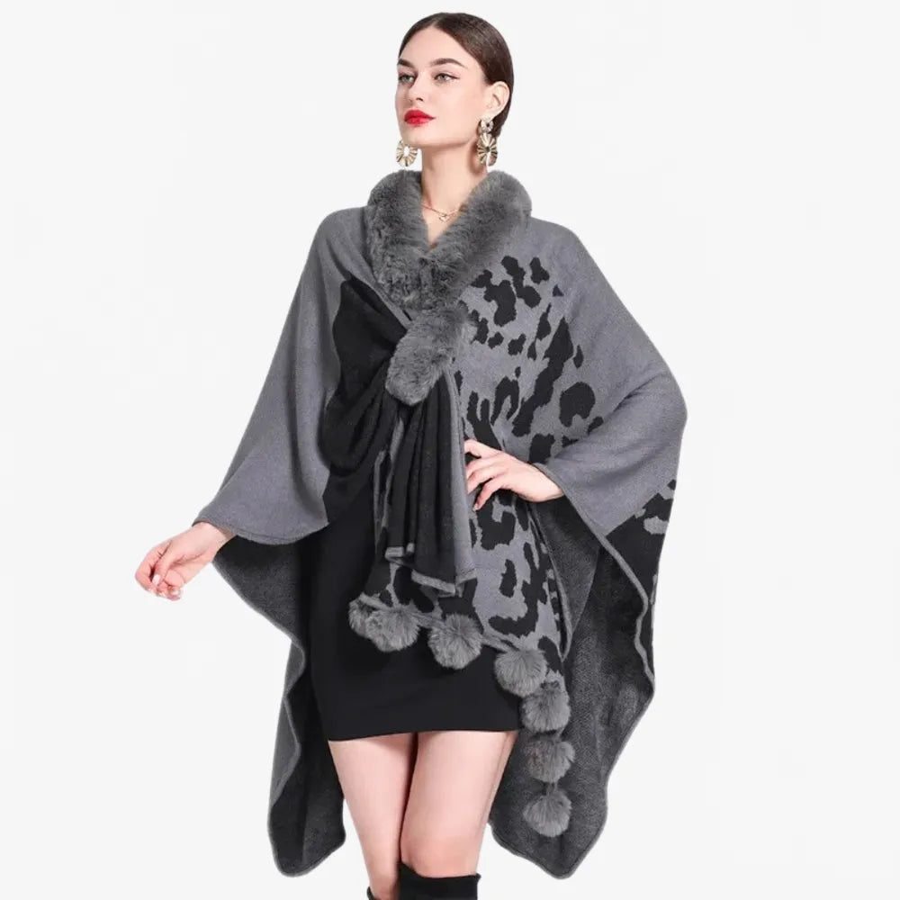 Poncho tendance tacheté pour femme élégant et moderne-Poncho Passion