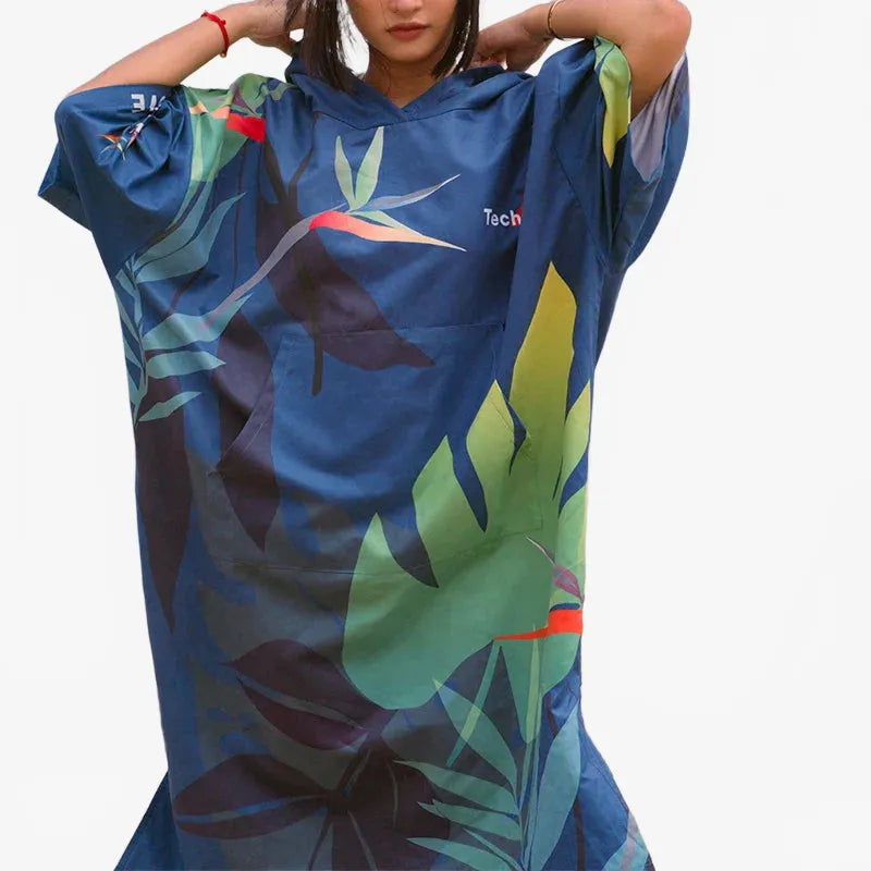 Poncho tropical de plage pour surfeurs et aventuriers-Poncho Passion