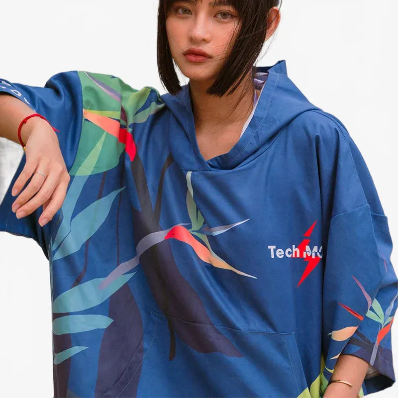 Poncho tropical de plage pour surfeurs et aventuriers-Poncho Passion