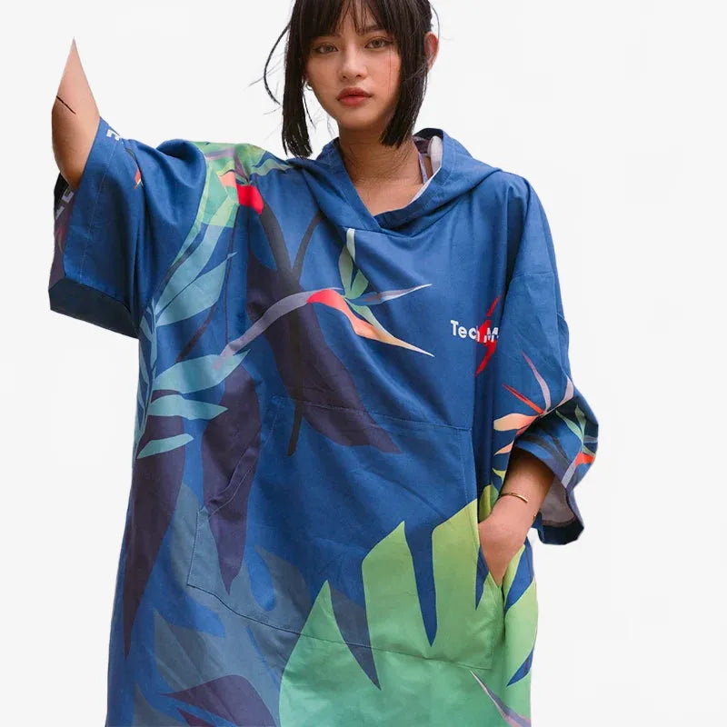 Poncho tropical de plage pour surfeurs et aventuriers-Poncho Passion